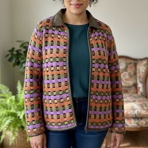 Sigrid Olsen Multicolor Open Weave Jacket